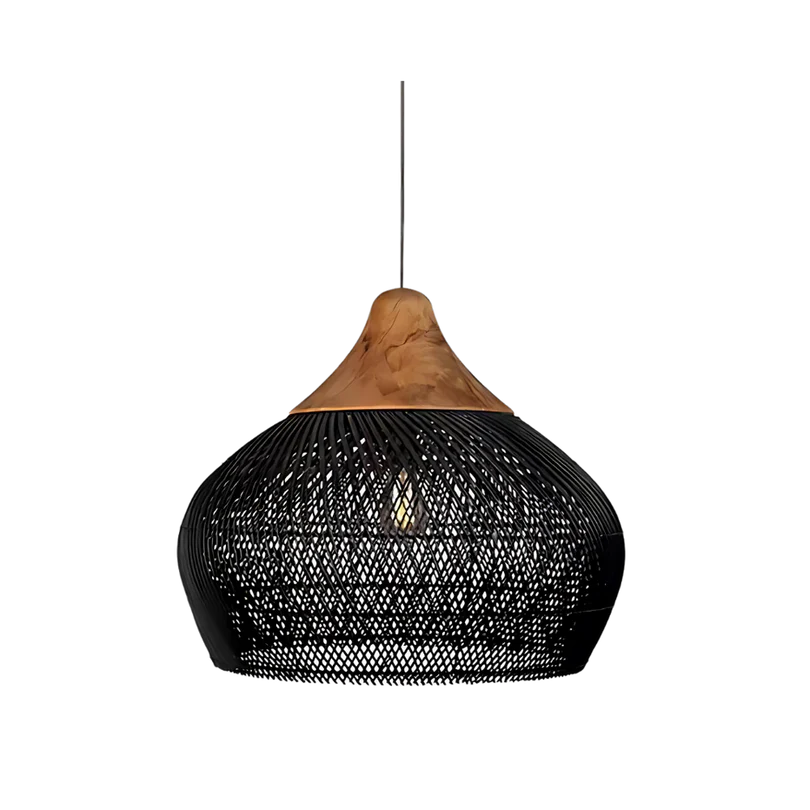 Luminaire suspension rotin