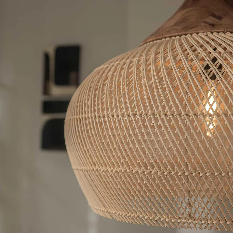 Luminaire suspension rotin