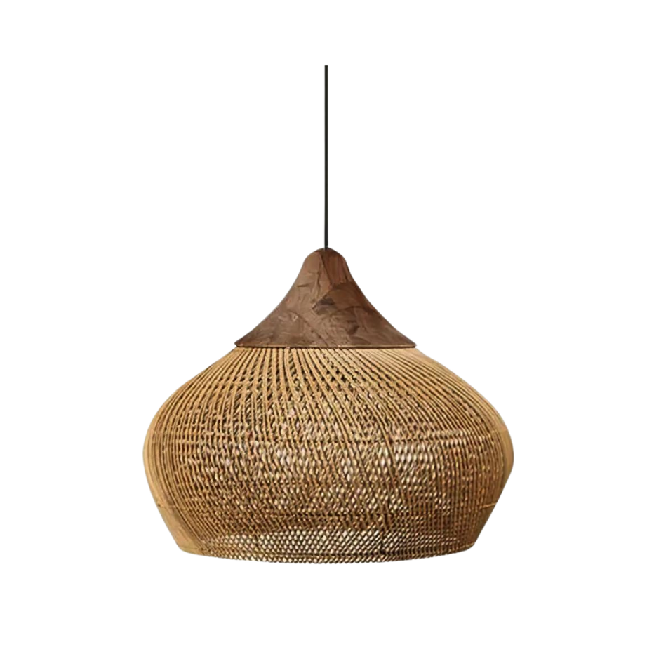 Luminaire suspension rotin
