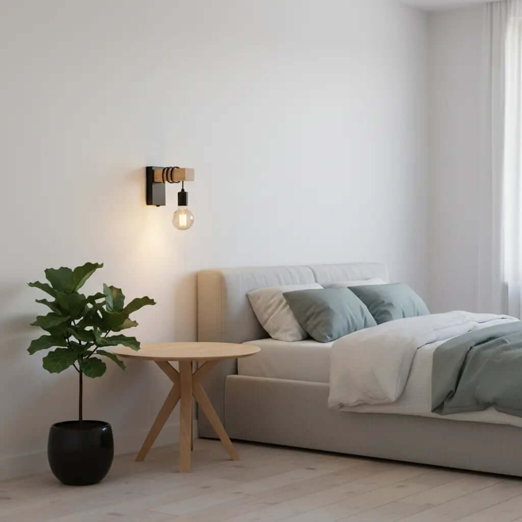 Applique Murale Industrielle avec bois