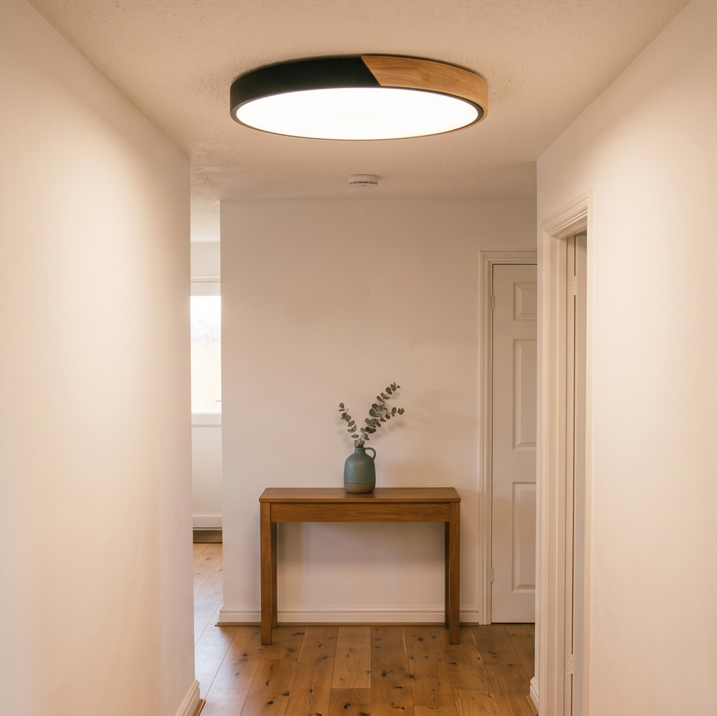 Luminaire Plafonnier rond moderne bois