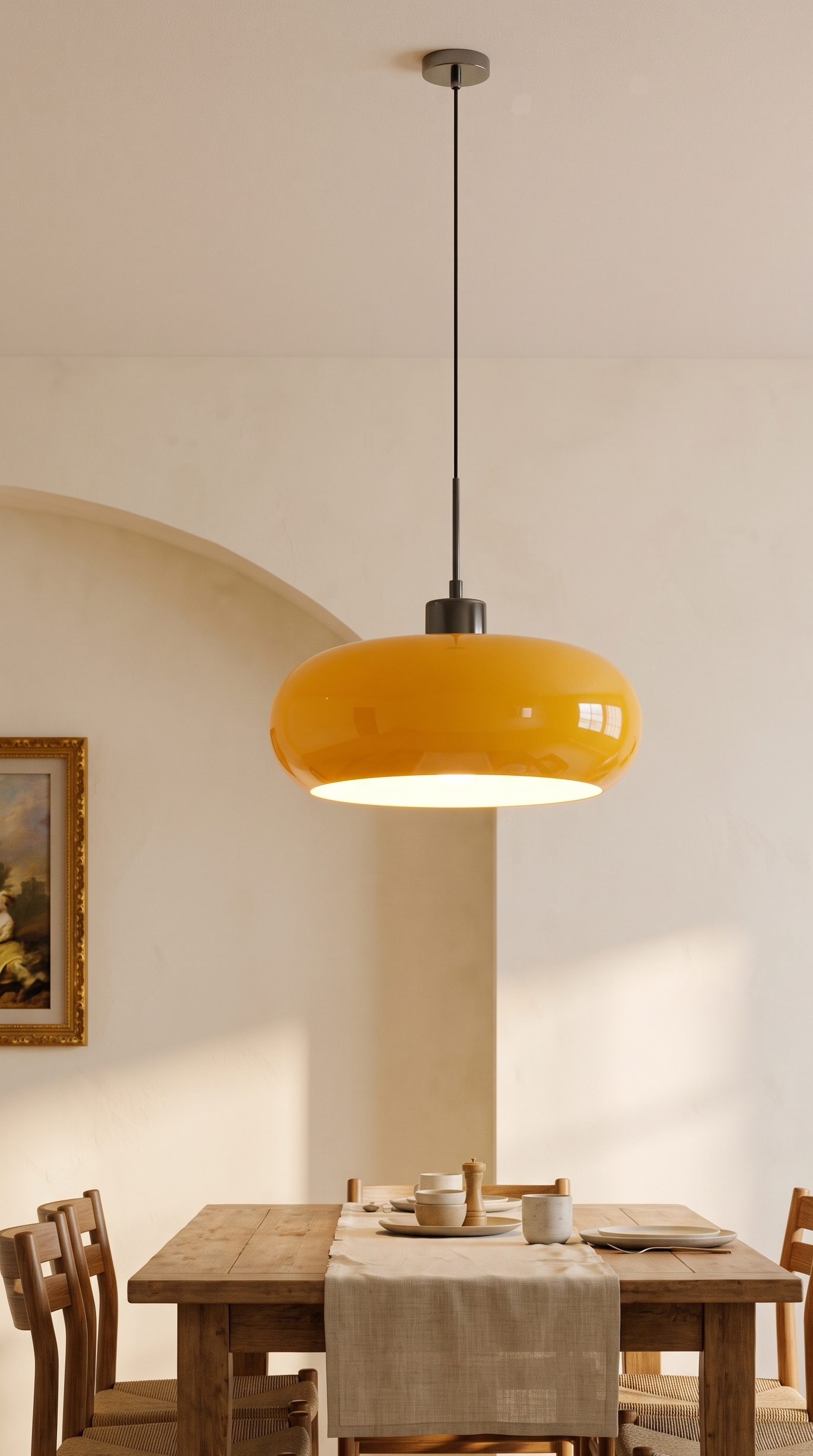 Lustre Suspension Rétro en Verre Soufflé