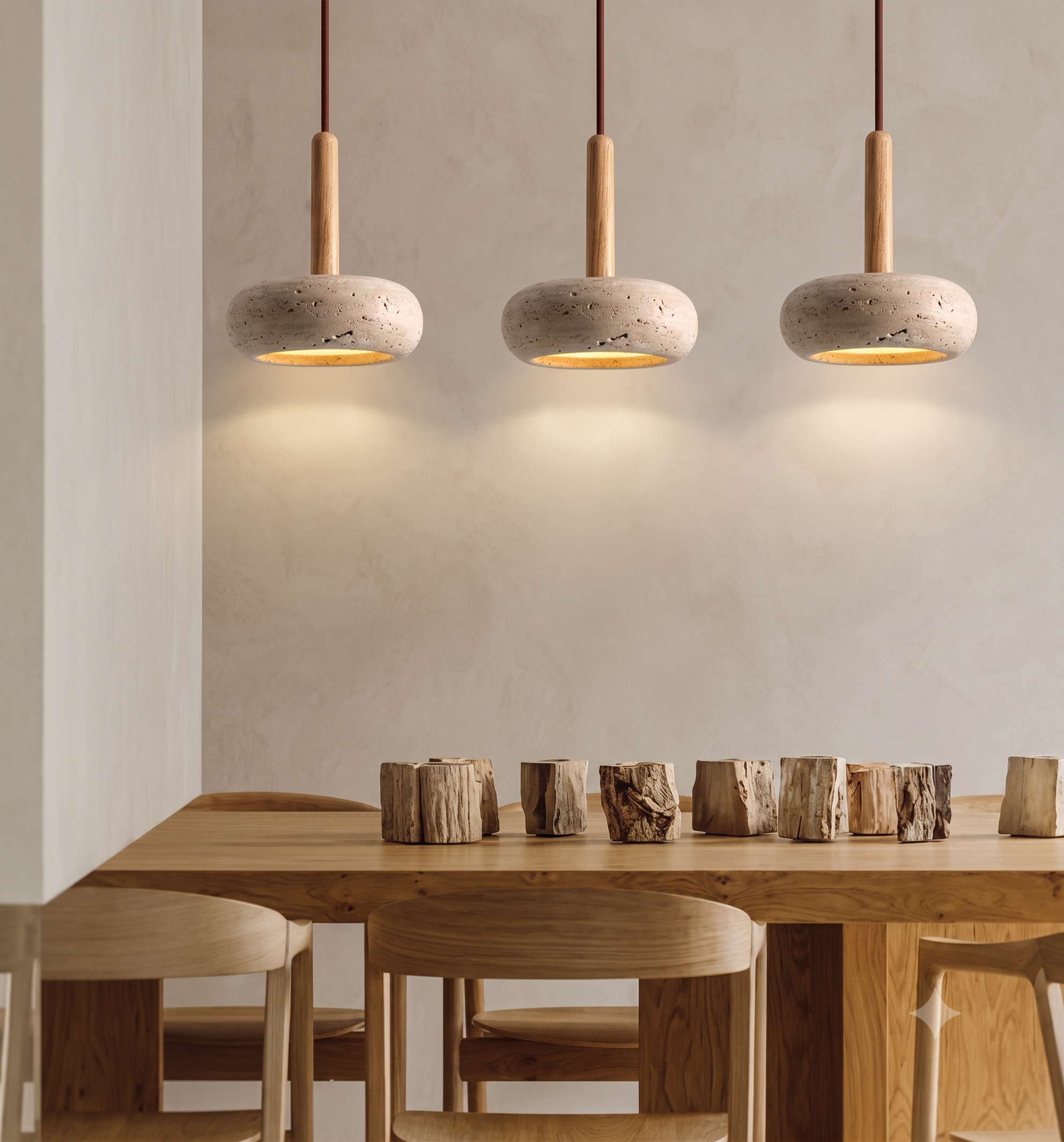Luminaire Suspension Scandinave en Pierre