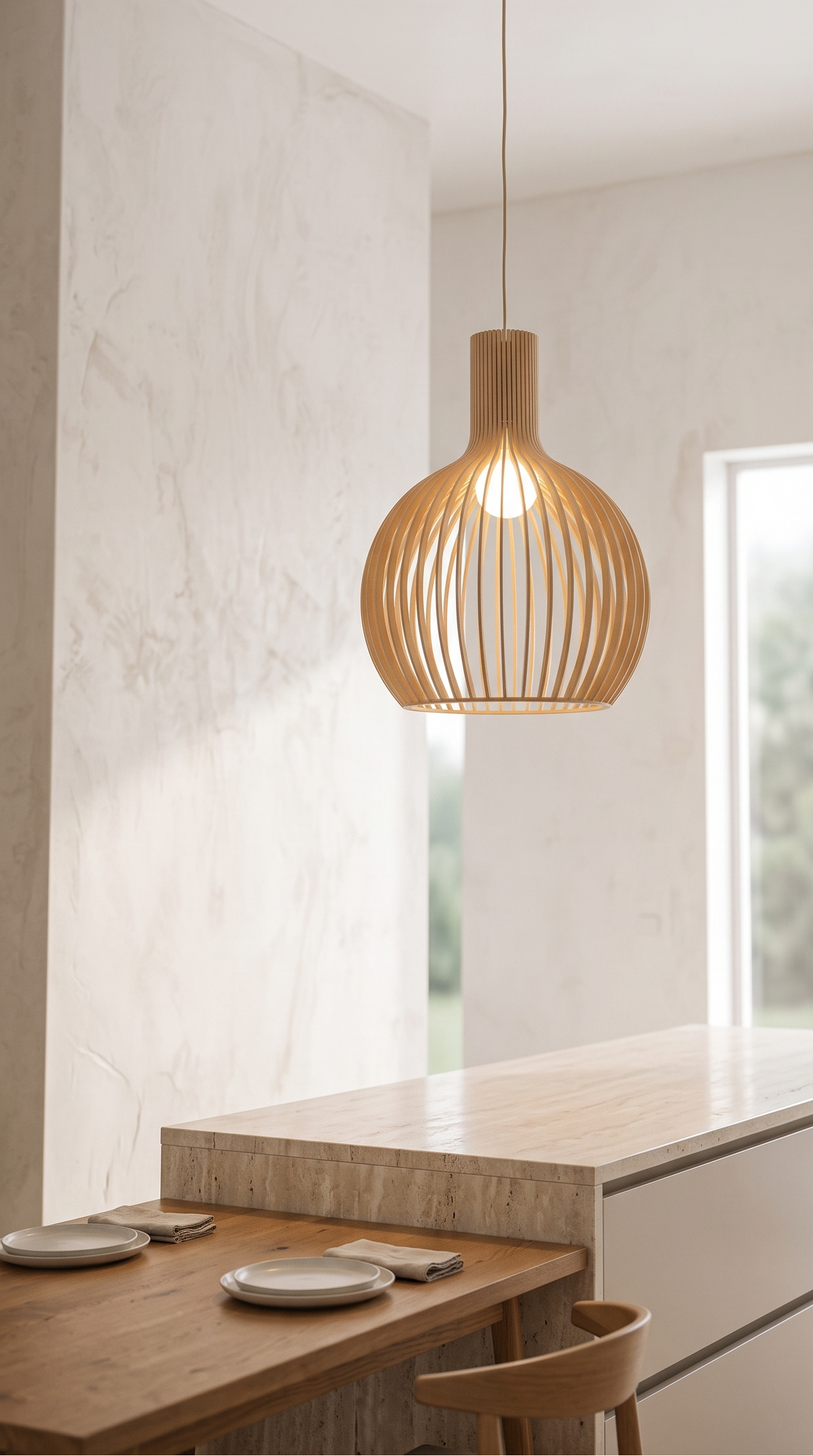 Luminaire Suspension en bois Design Rustique