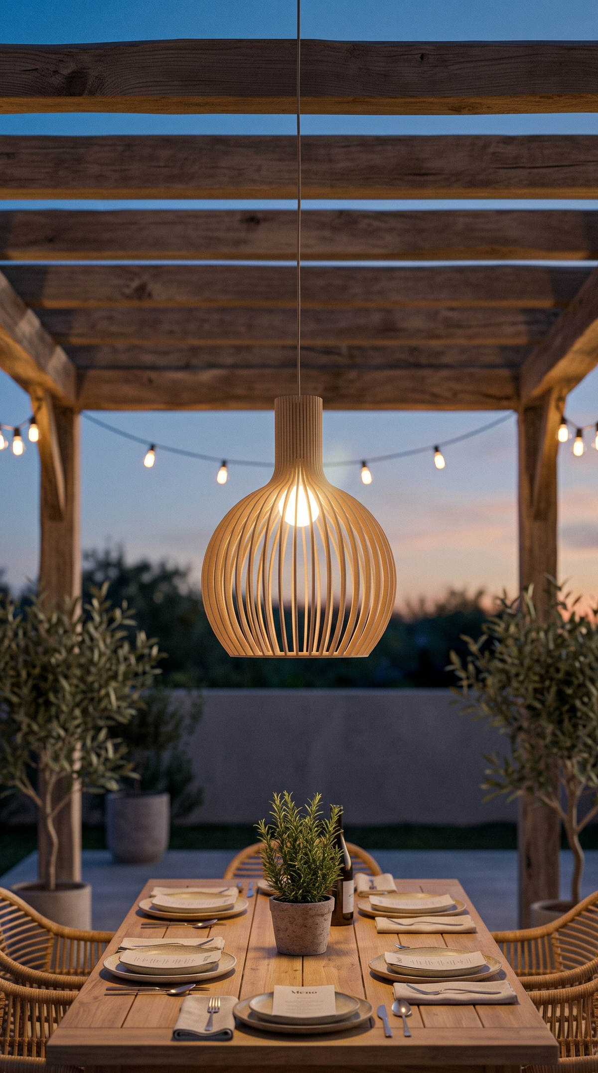 Luminaire Suspension en bois Design Rustique