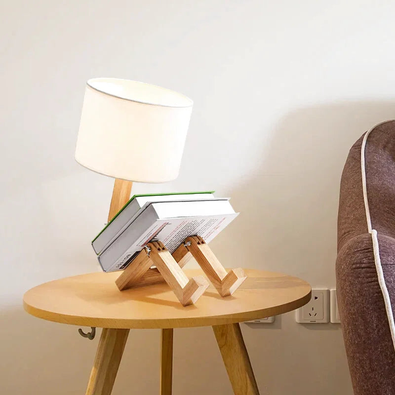 Lampe de Chevet Bois Range Livre