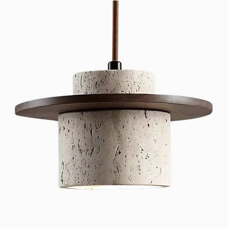 Luminaire Suspension en Pierre Naturelle et Bois